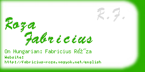 roza fabricius business card